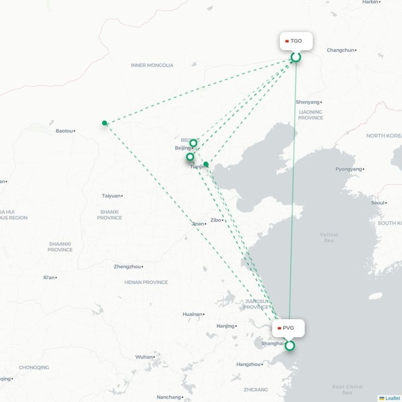 TGO - PVG route map