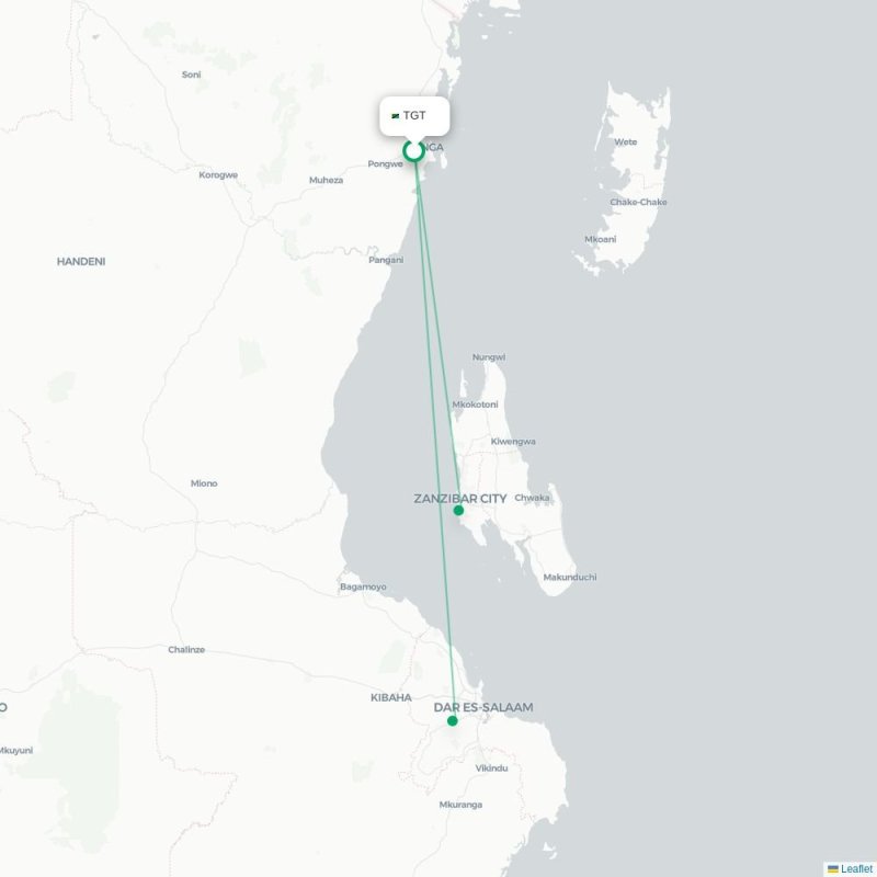 TGT - DAR route map