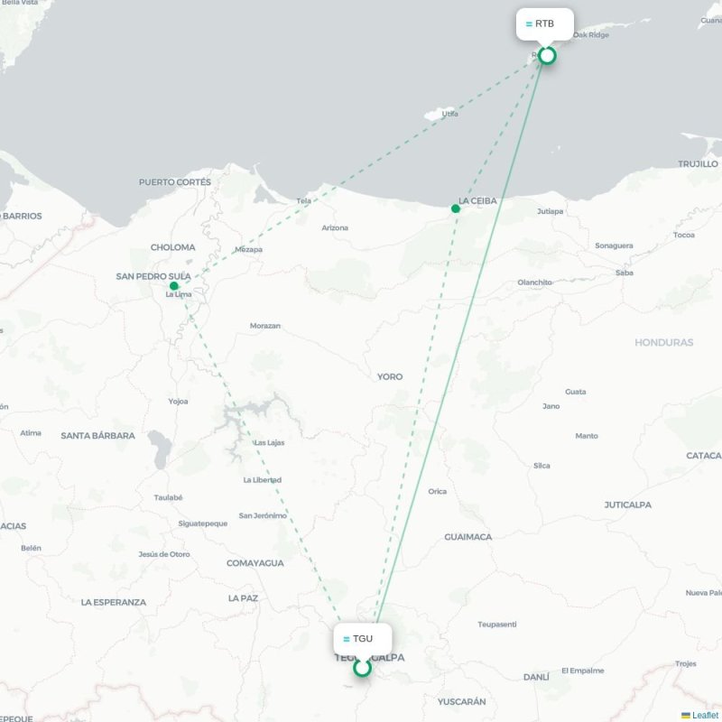 TGU - RTB route map