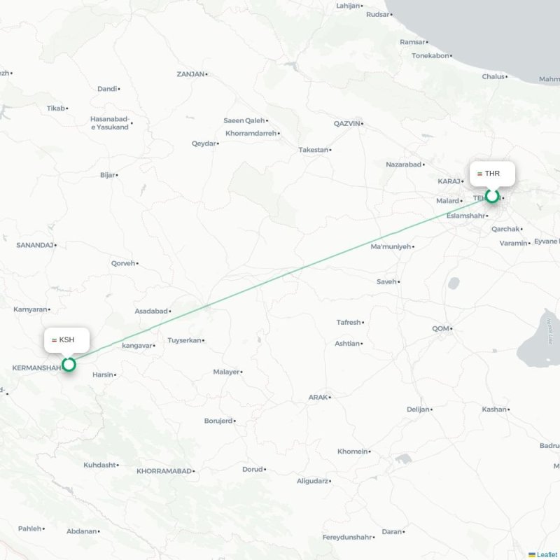 THR - KSH route map