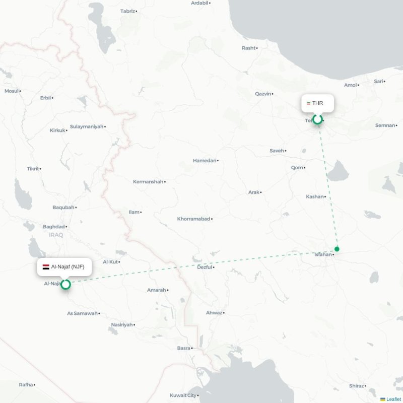THR - NJF route map
