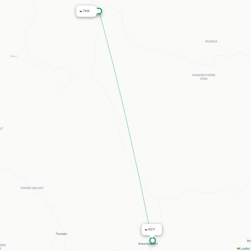 THX - KCY route map