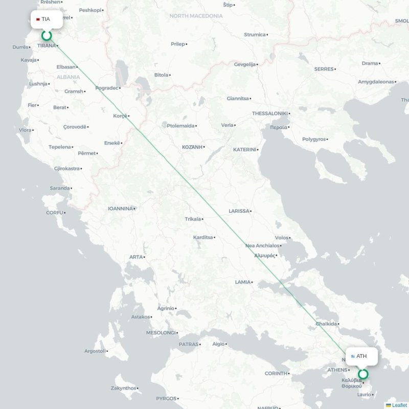 TIA - ATH route map
