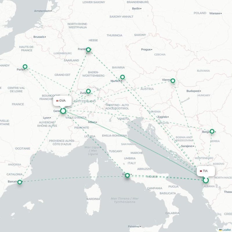 TIA - GVA route map