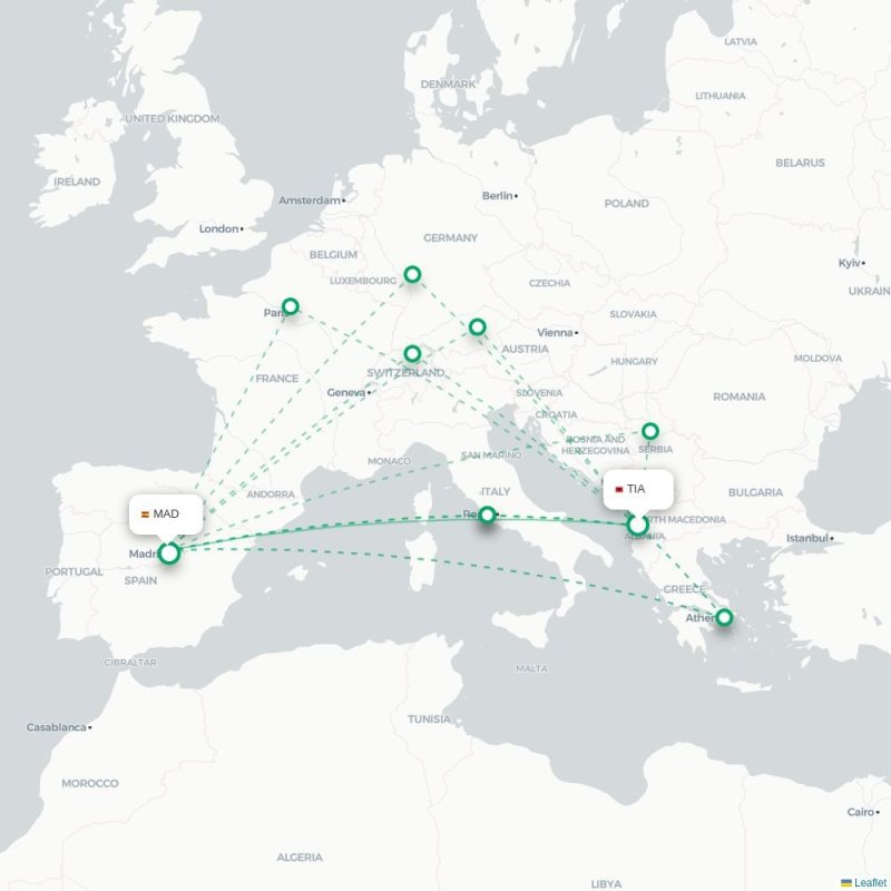 TIA - MAD route map
