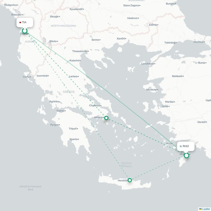 TIA - RHO route map