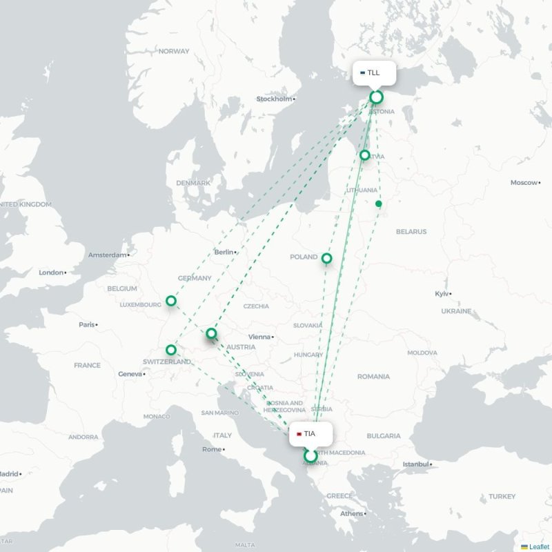 TIA - TLL route map