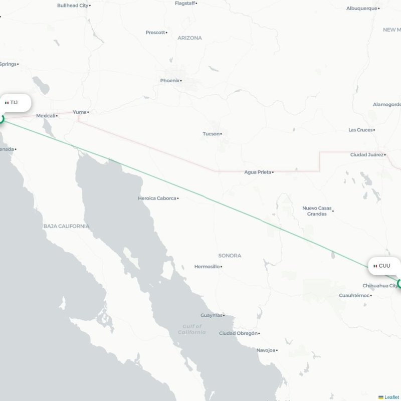 TIJ - CUU route map