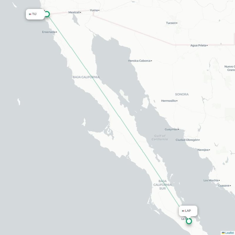TIJ - LAP route map
