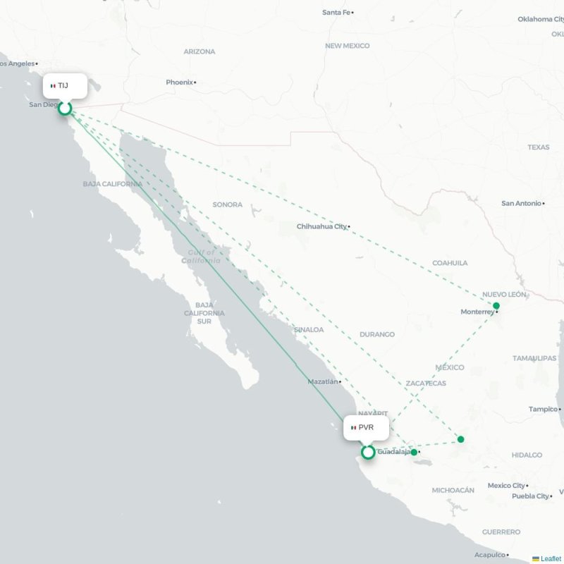 TIJ - PVR route map