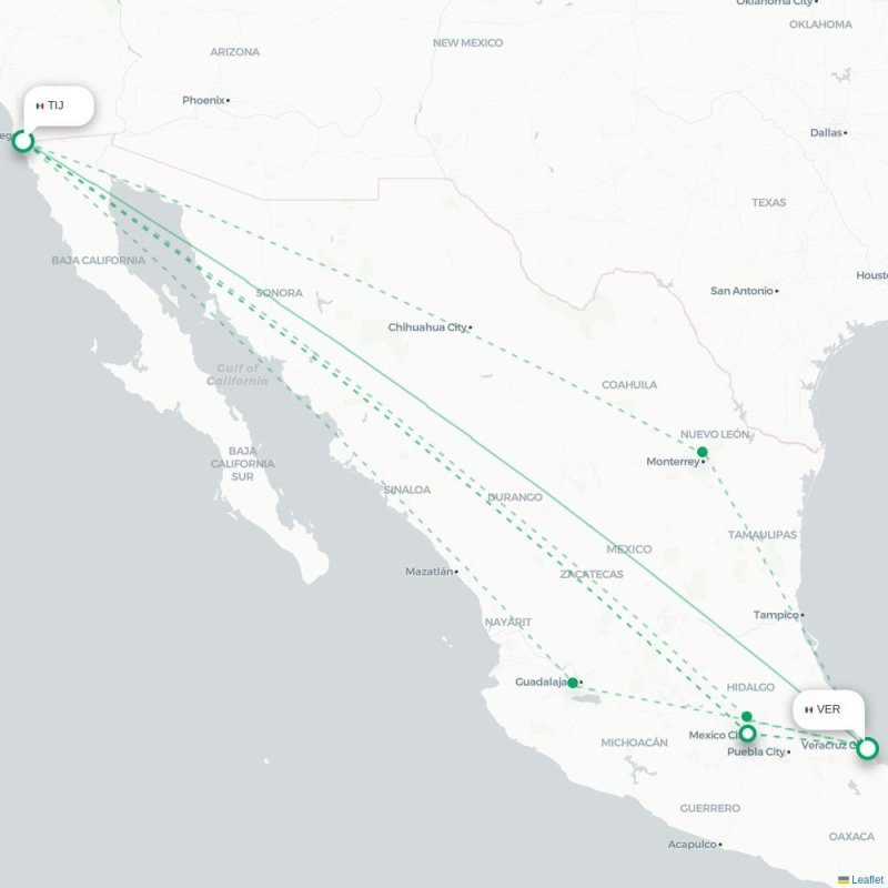 TIJ - VER route map