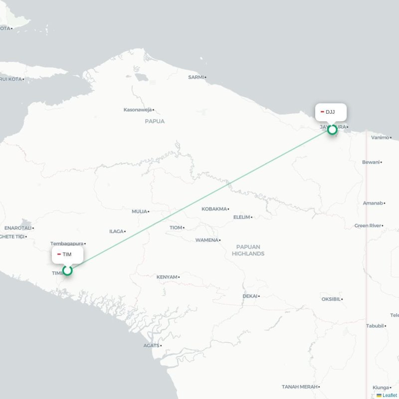 TIM - DJJ route map