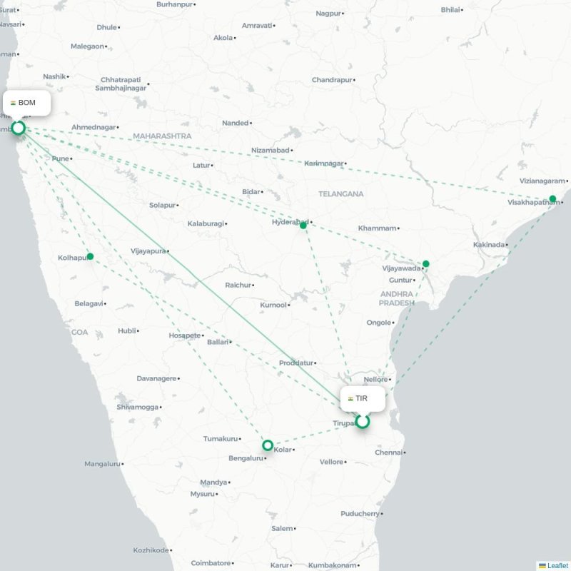 TIR - BOM route map