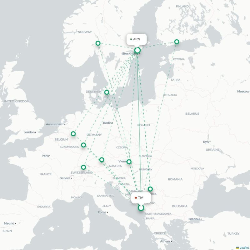 TIV - ARN route map