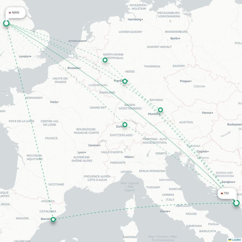 TIV - MAN route map
