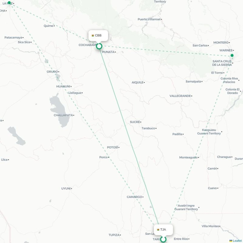 TJA - CBB route map