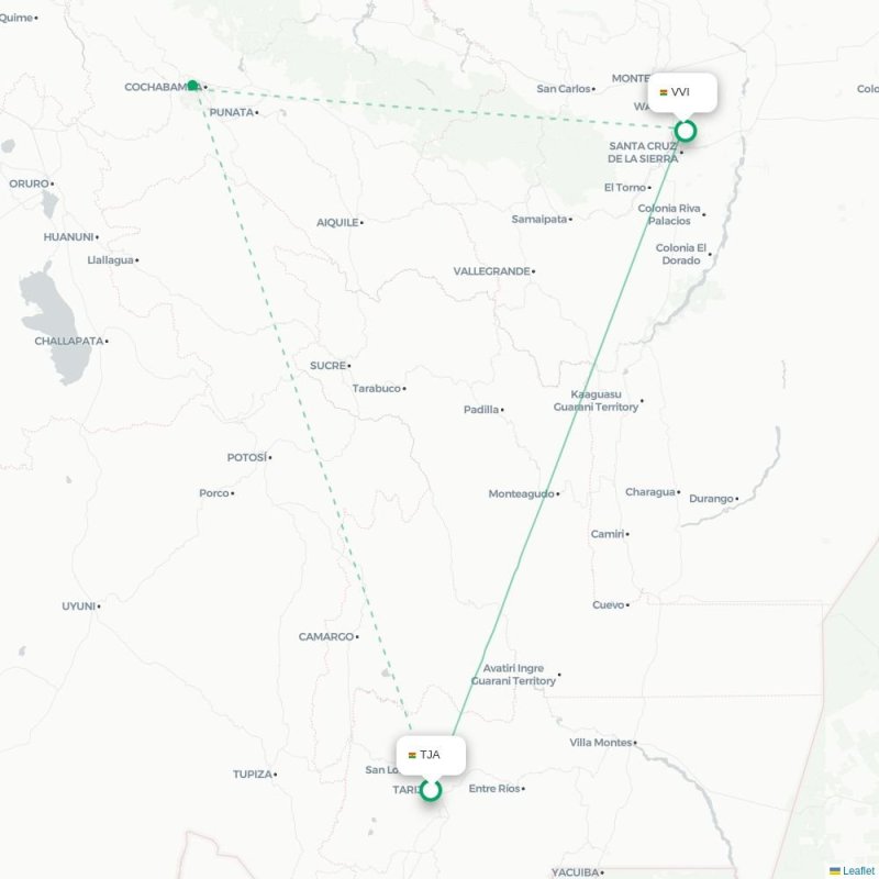 TJA - VVI route map