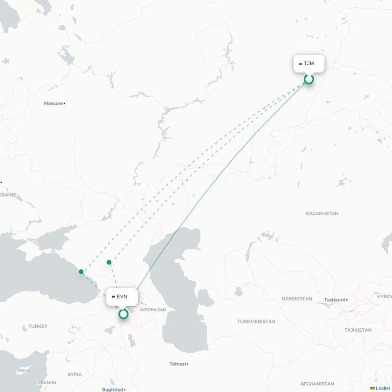 TJM - EVN route map