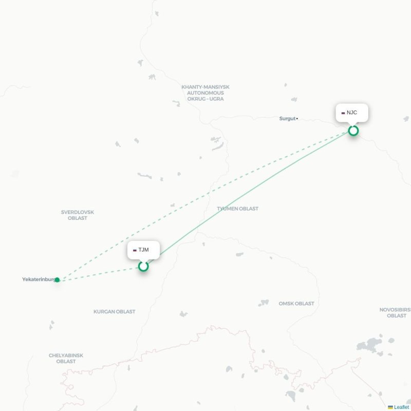 TJM - NJC route map
