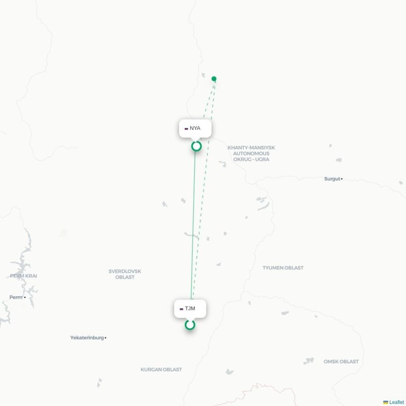 TJM - NYA route map