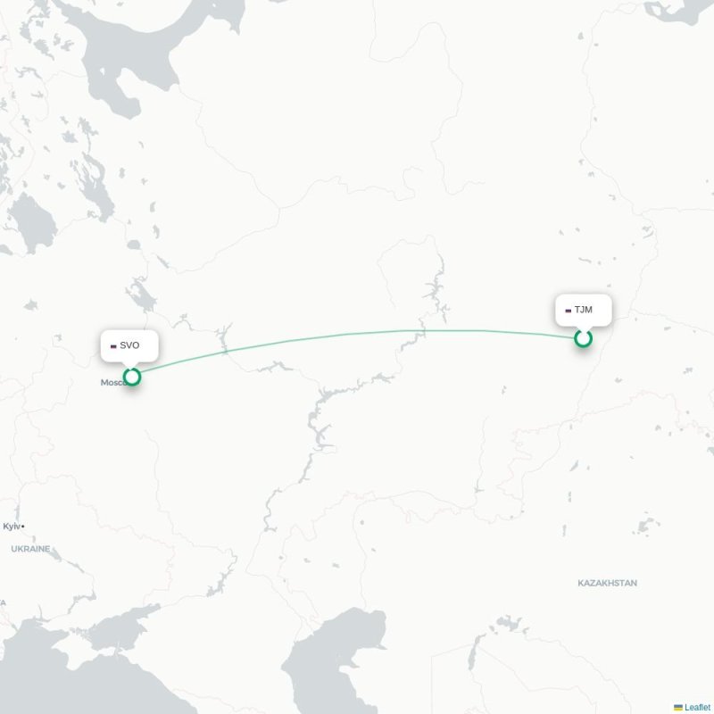 TJM - SVO route map