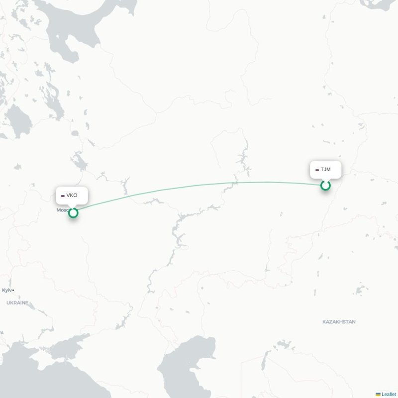 TJM - VKO route map