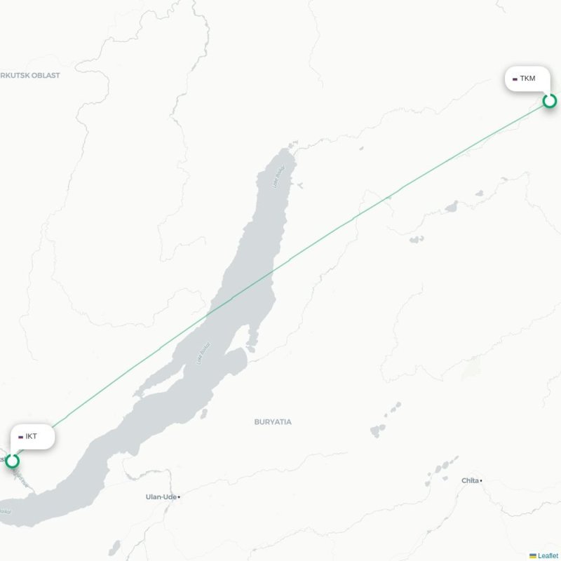 TKM - IKT route map