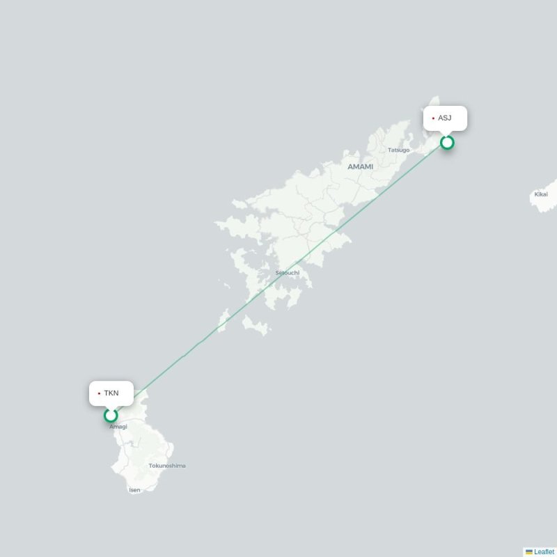TKN - ASJ route map