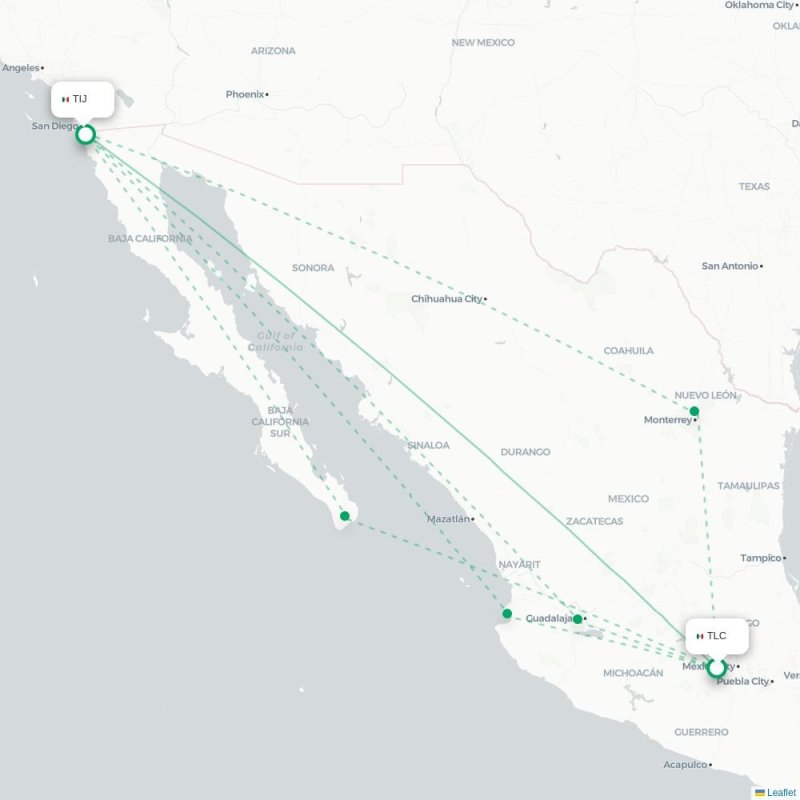 TLC - TIJ route map