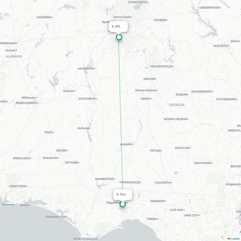 TLH - ATL route map