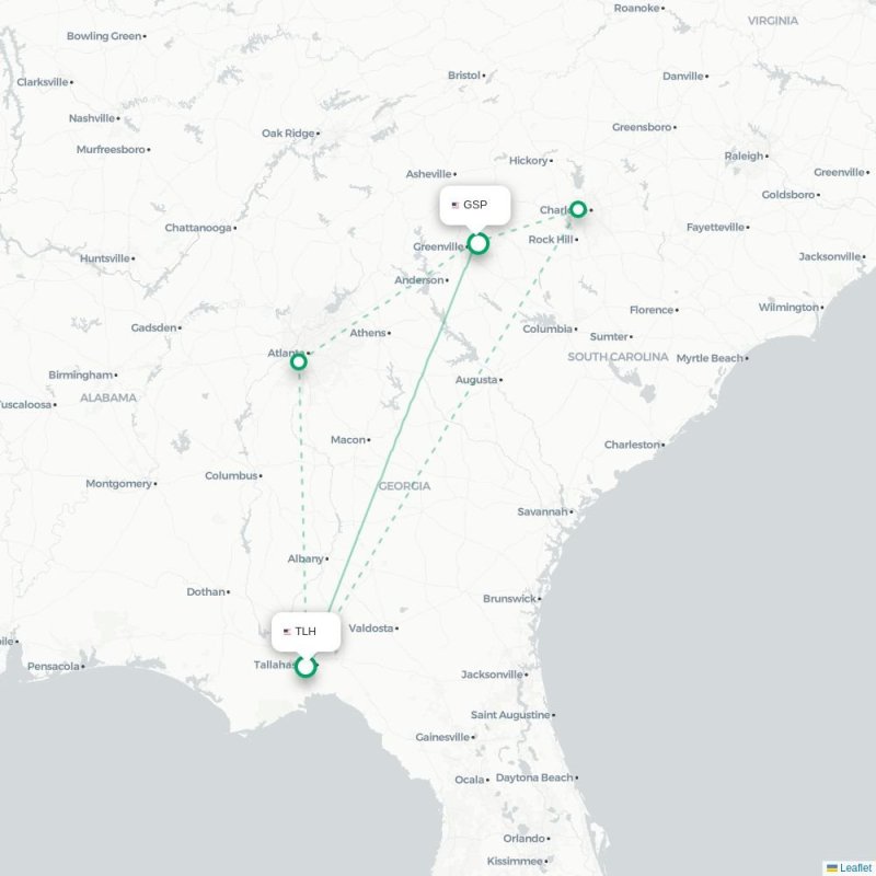 TLH - GSP route map