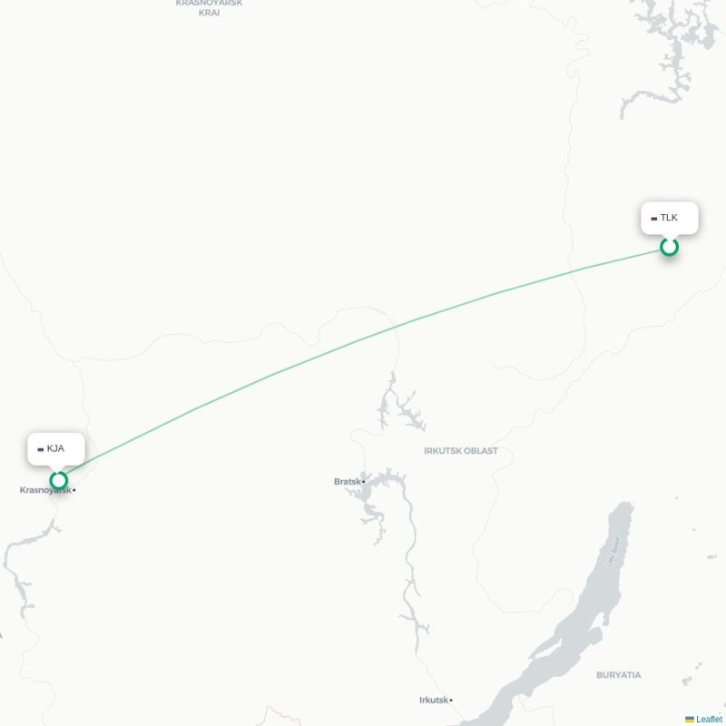 TLK - KJA route map