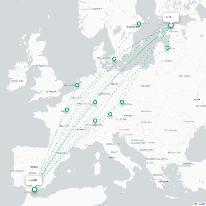 TLL - AGP route map