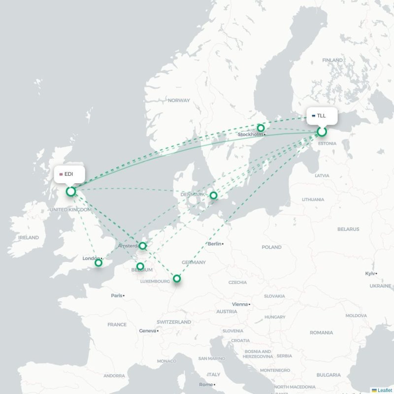 TLL - EDI route map