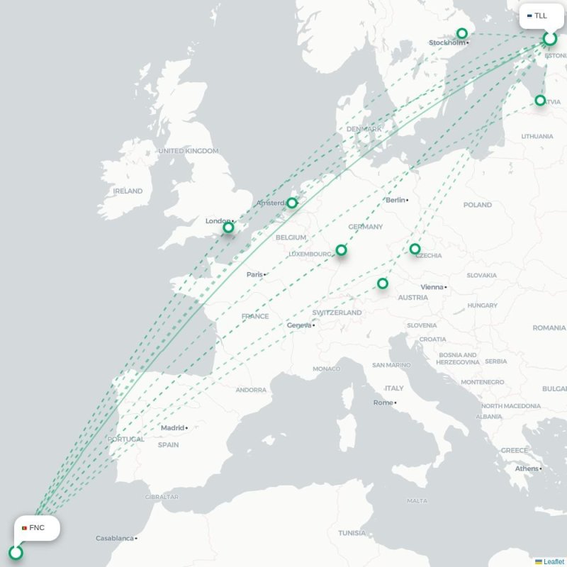 TLL - FNC route map