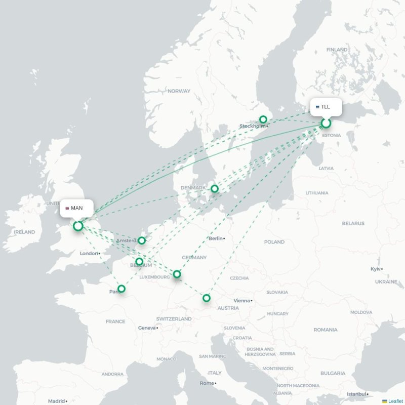 TLL - MAN route map