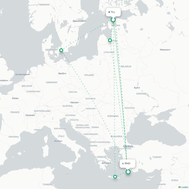 TLL - RHO route map