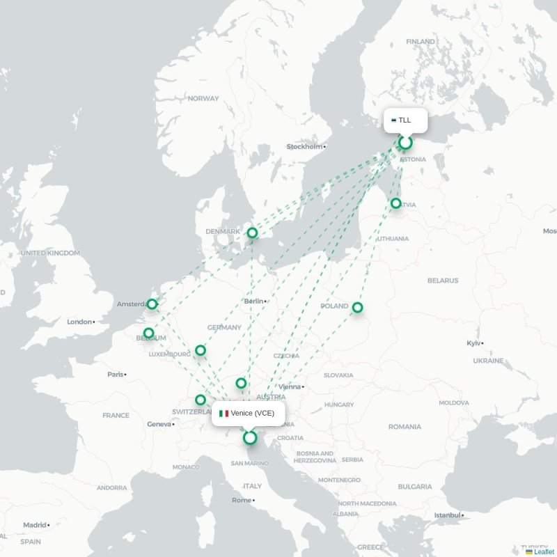 TLL - VCE route map