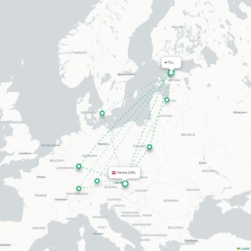 TLL - VIE route map