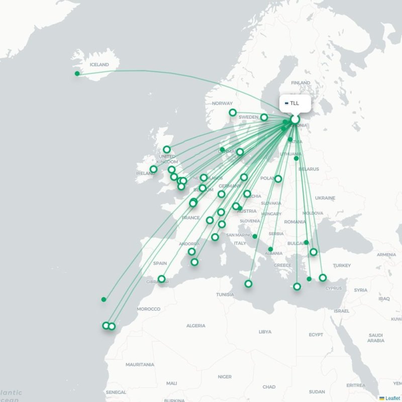 TLL - TIA route map