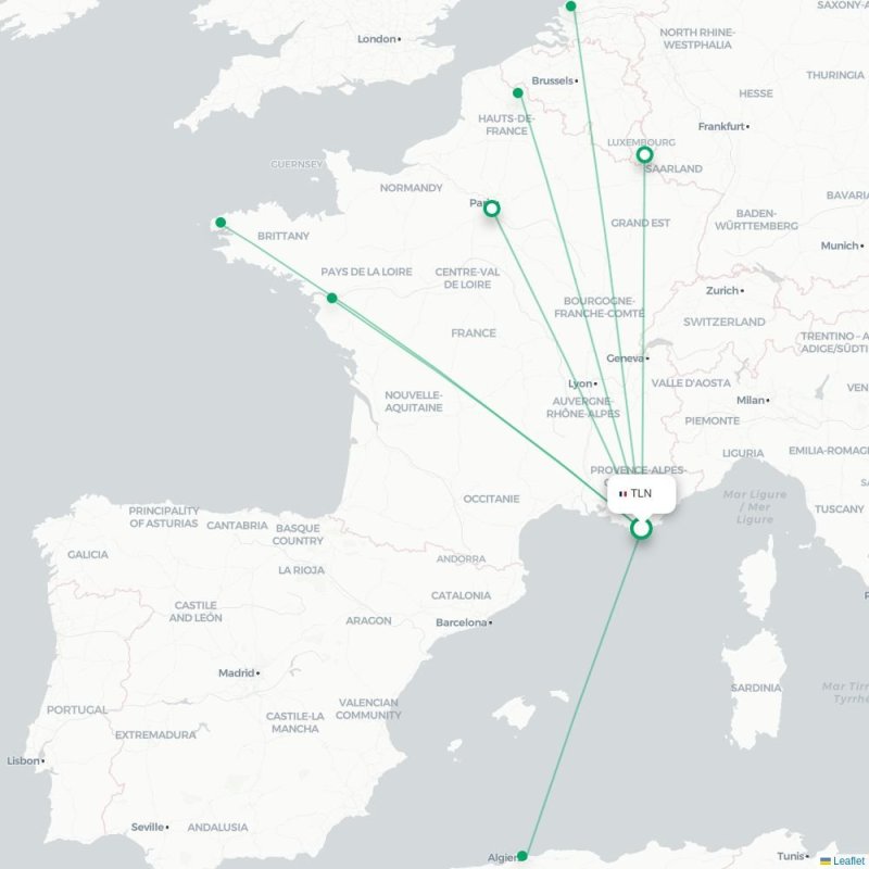 TLN - NTE route map
