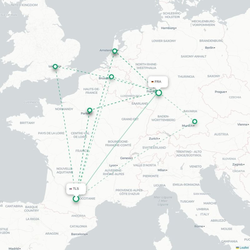 TLS - FRA route map