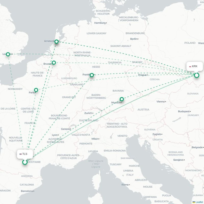 TLS - KRK route map