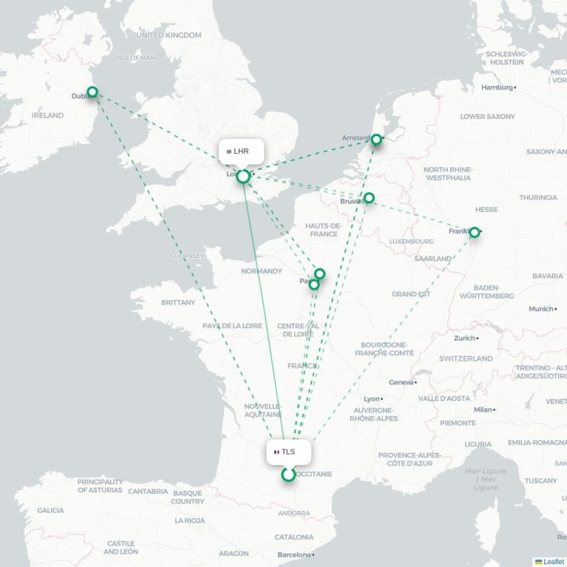 TLS - LHR route map