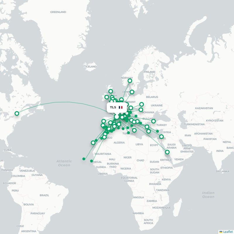 Route map Toulouse  TLS 
