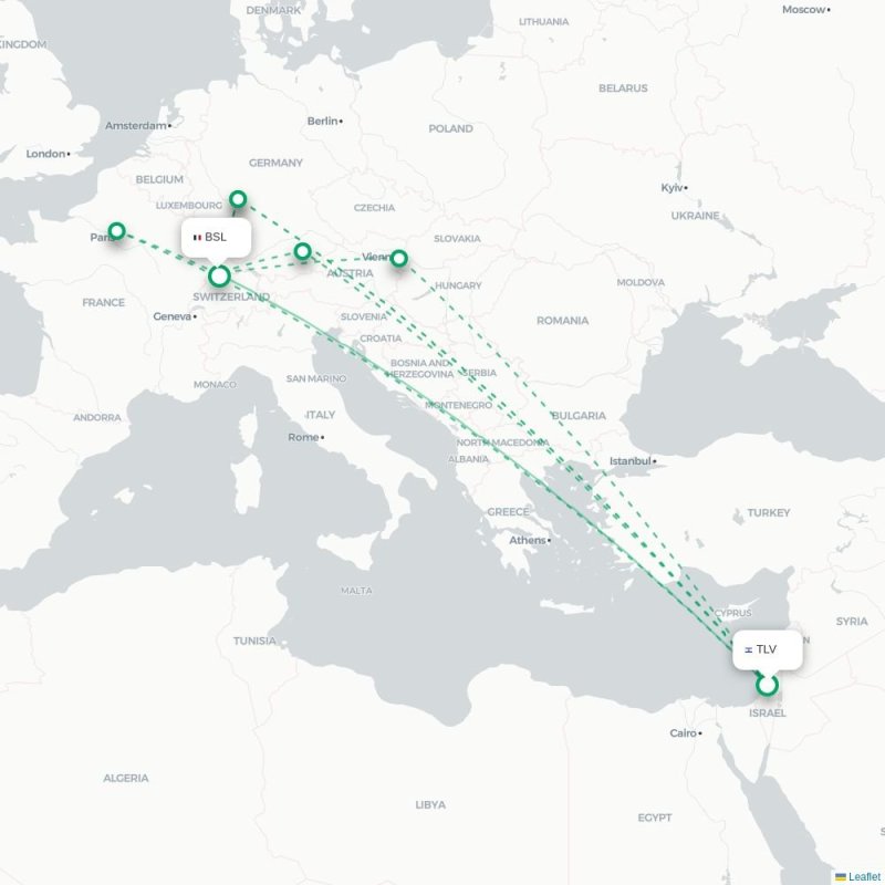 TLV - BSL route map