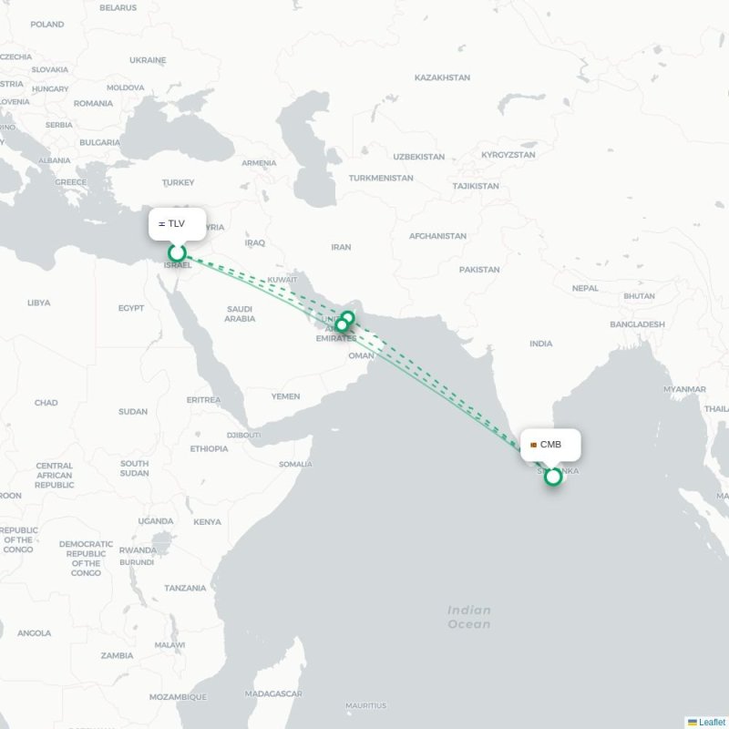 TLV - CMB route map