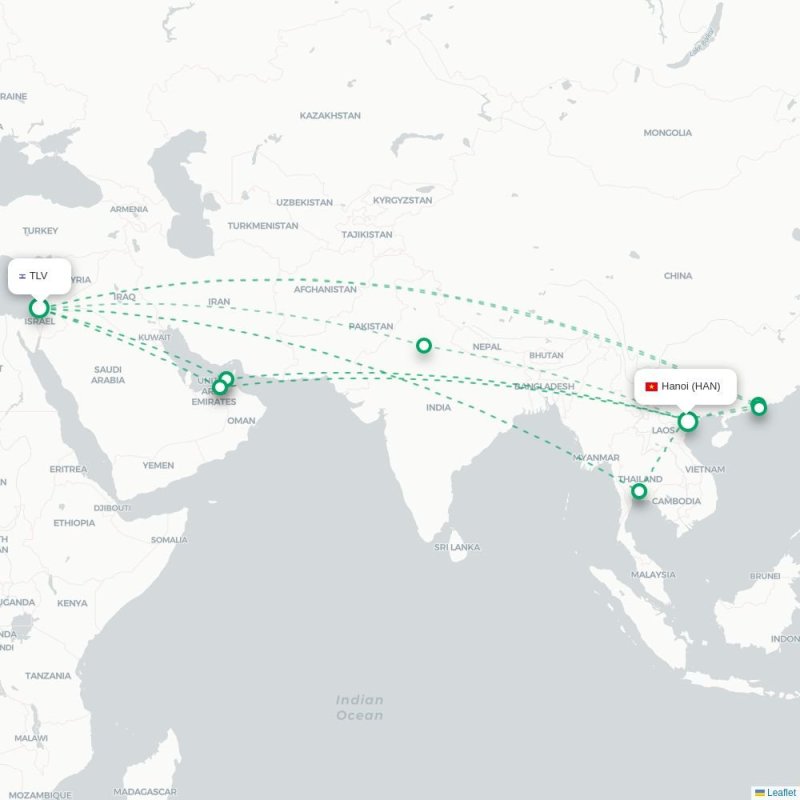 TLV - HAN route map