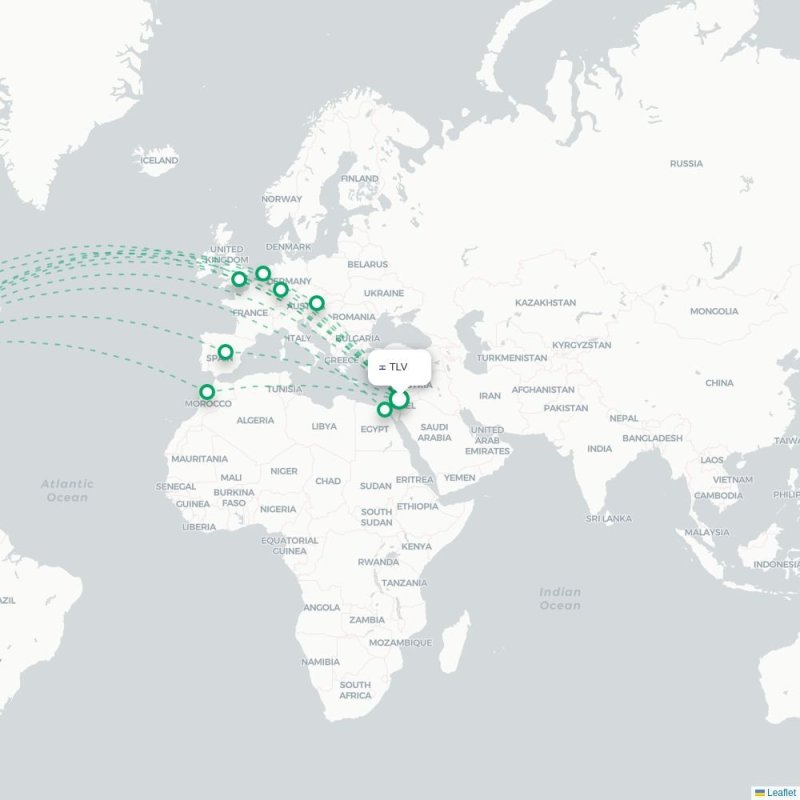 TLV - IAD route map