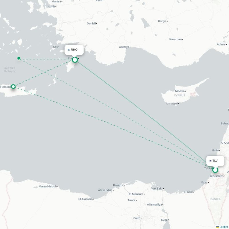 TLV - RHO route map